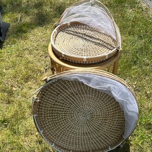Food Tray Set of 2 - Natural and White
